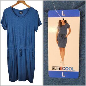 New 32°cool  Athletic Dress Size Large tennis golf Athleasure Hiking Teal Blue